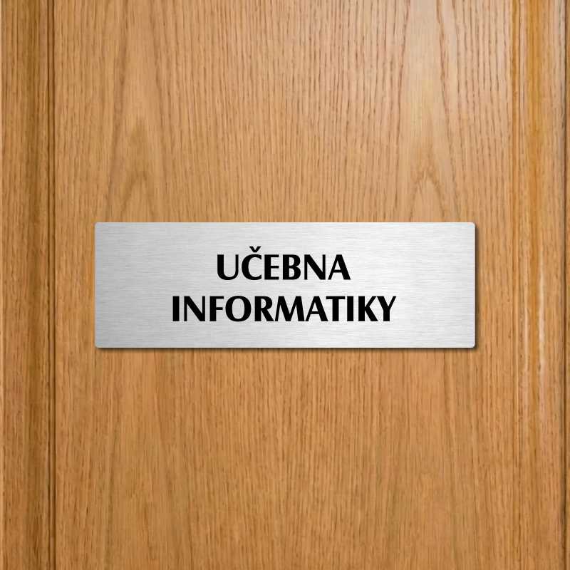 Učebna informatiky, 200x66mm, zlatá popiska s rámečkem